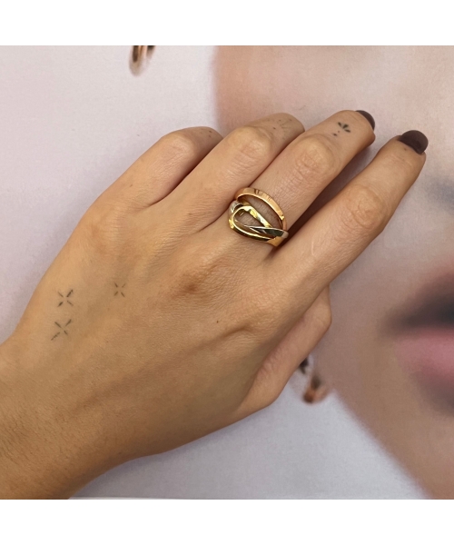 14K Gold Vintage Ring In Three Shades Of Gold - 2