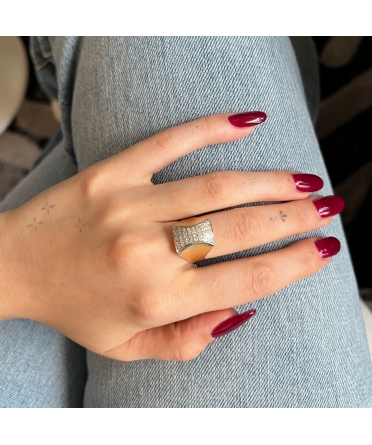 18K Gold Diamond Signet Ring, Vintage - 2