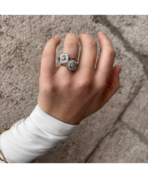14K Gold Diamond Ring in Retro Setting - Palazzo Grande - 2