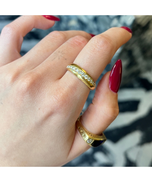 18K Gold Diamond Ring, Vintage - 2