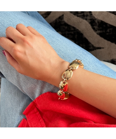 14K Gold, Bracelet with Large Links, Vintage - 3