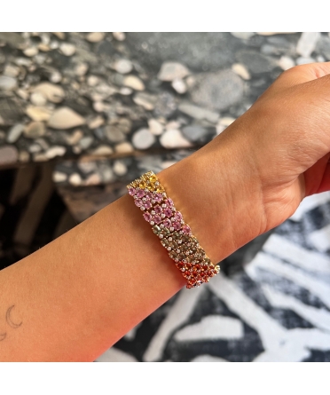 14K Gold, Vintage Bracelet with Fancy Sapphires and Diamonds - 3