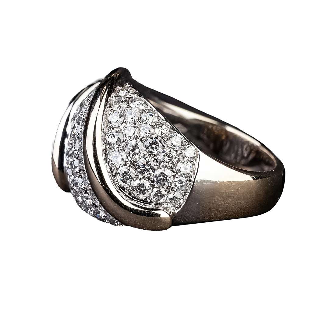 Złoty pierścionek Bubble Ring z diamentami 3.53 ct, Modern Vintage