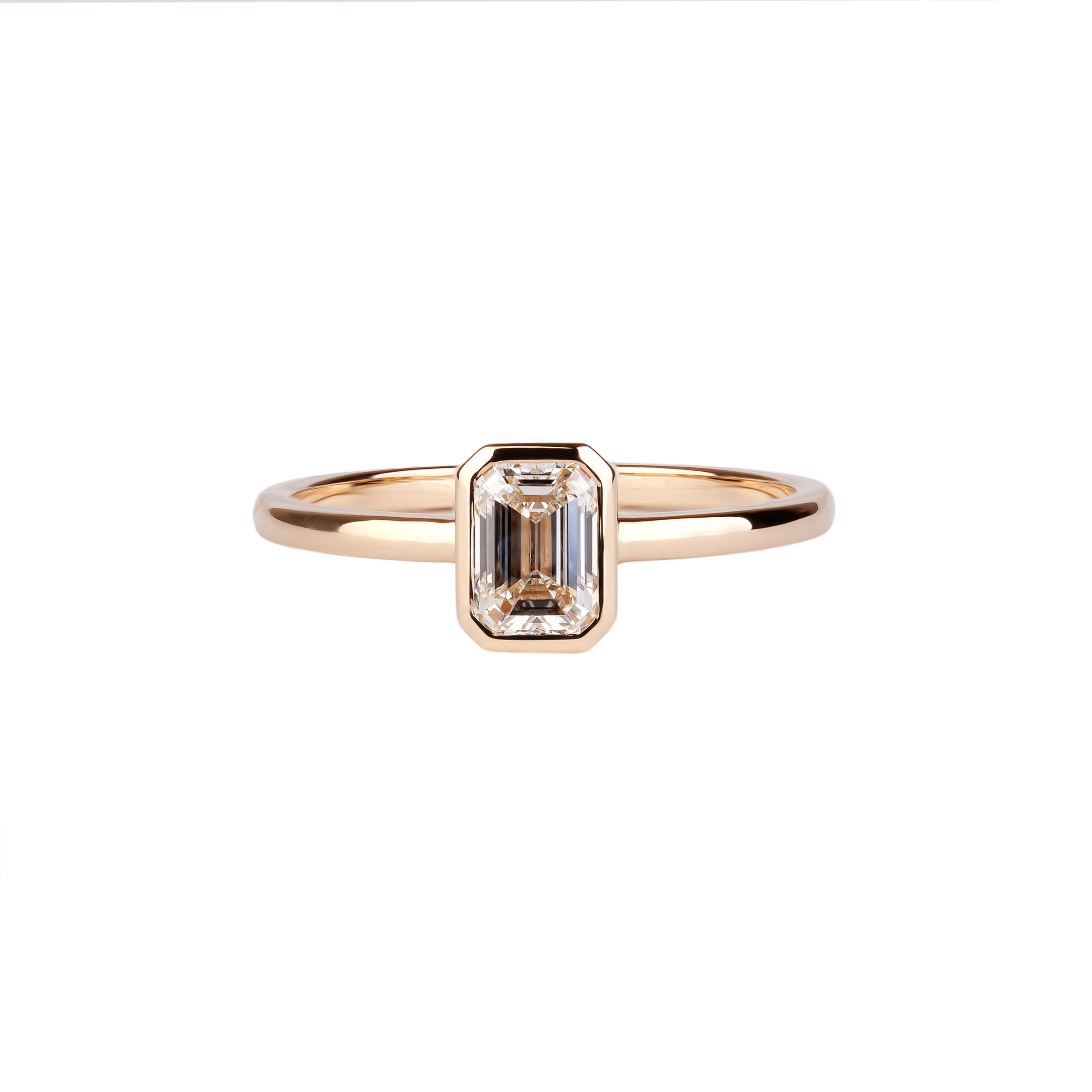 0.70 ct emerald cut diamond ring, GIA