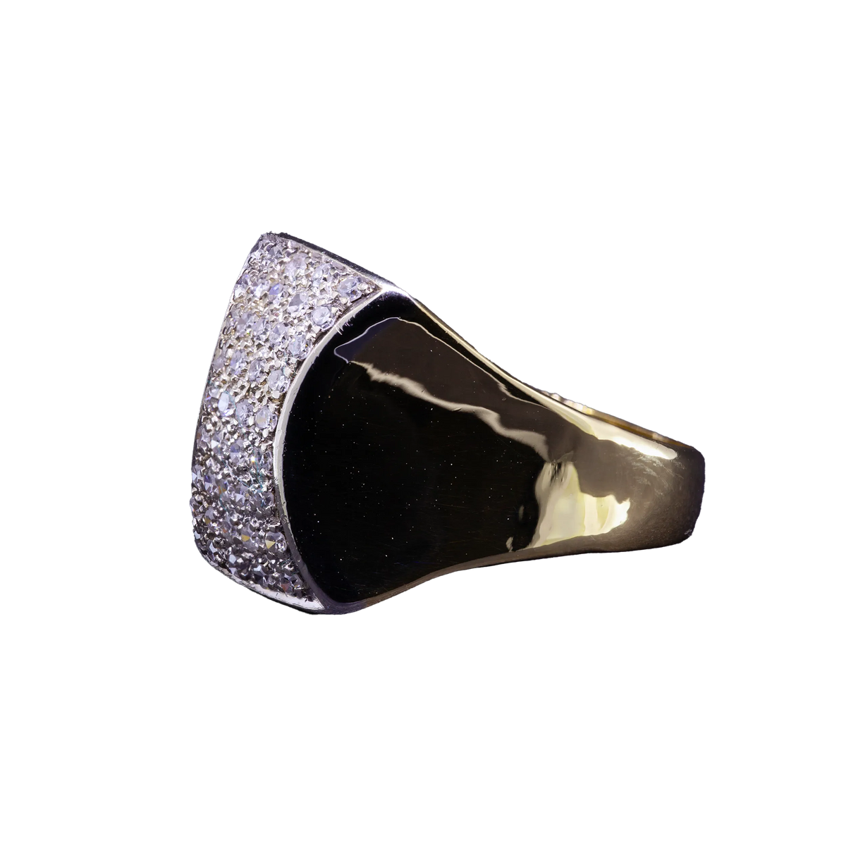 Gold signet ring with diamonds, Vintage