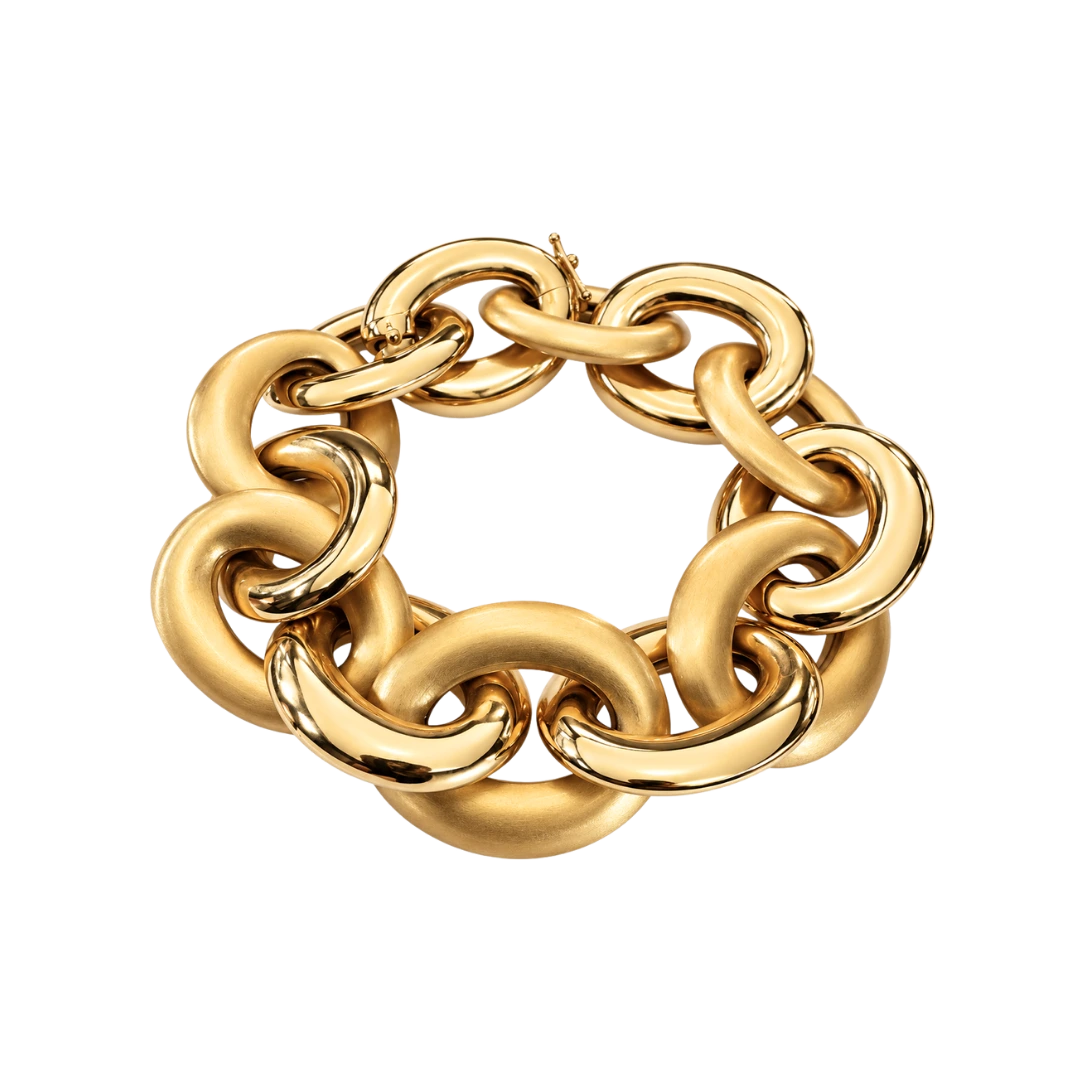 Złocona bransoleta Maxi Just Gold z satynowymi ogniwami