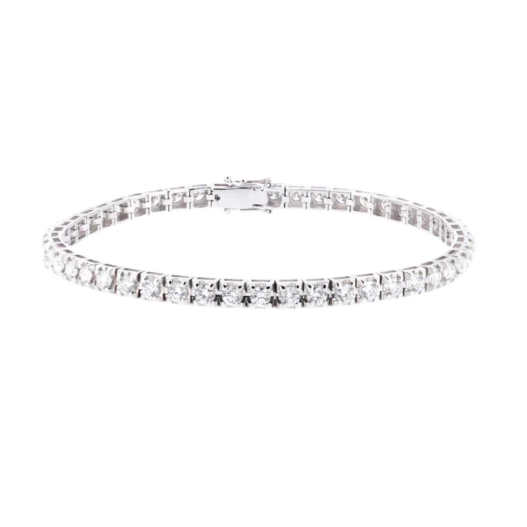 Złota bransoleta tenisowa z diamentami