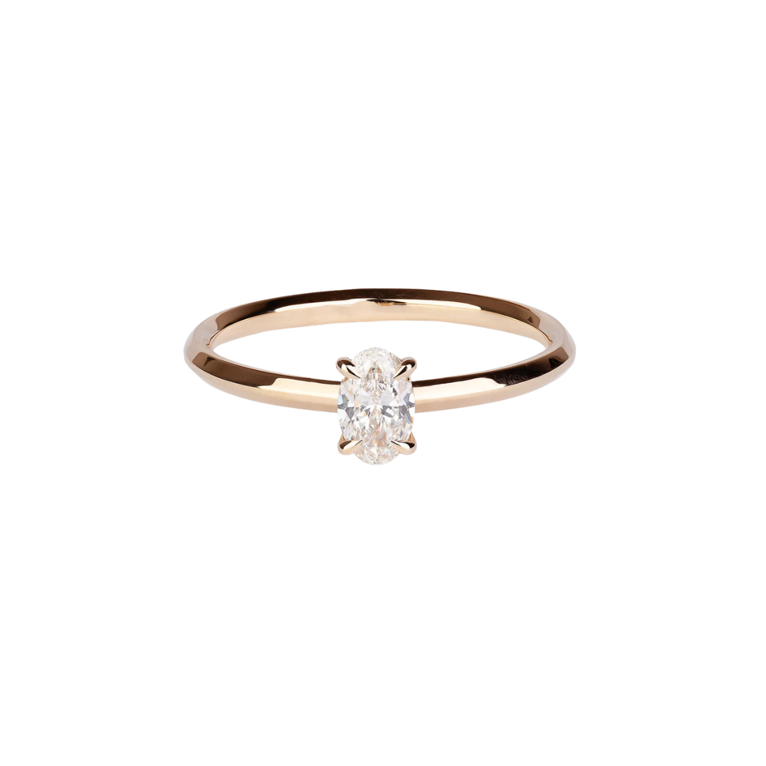 Gold Oval Diamond Engagement Ring