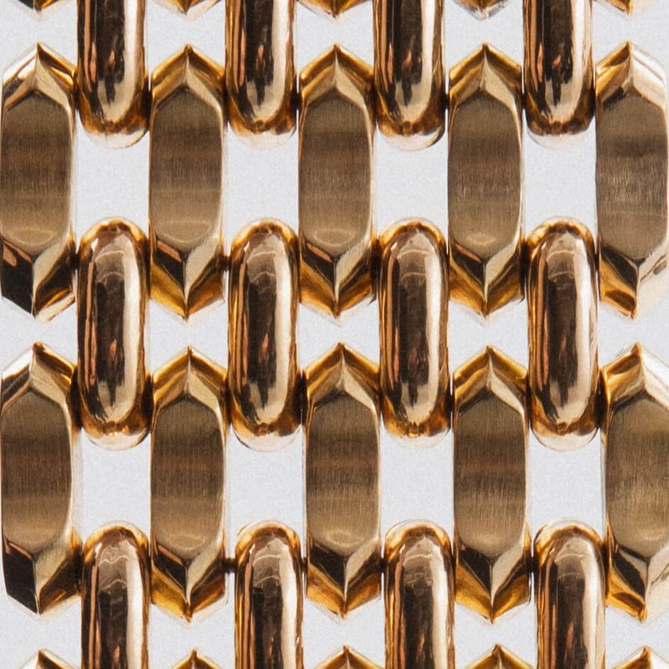 Złota szeroka bransoleta modułowa Vintage, Włochy