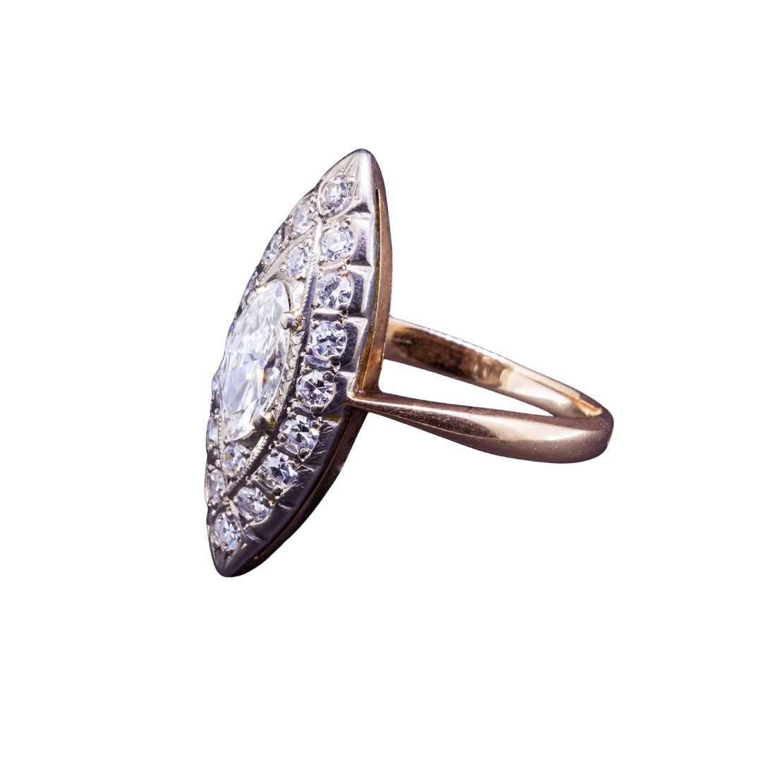 Złoty pierścionek markiza z diamentami, Lata 70-te XX w., Odessa