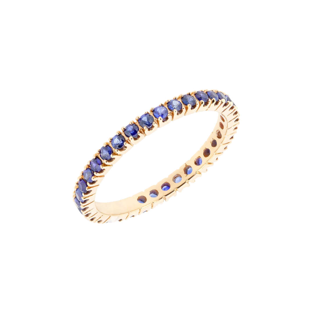 Złota obrączka Eternity Custom z kamieniami kolorowymi