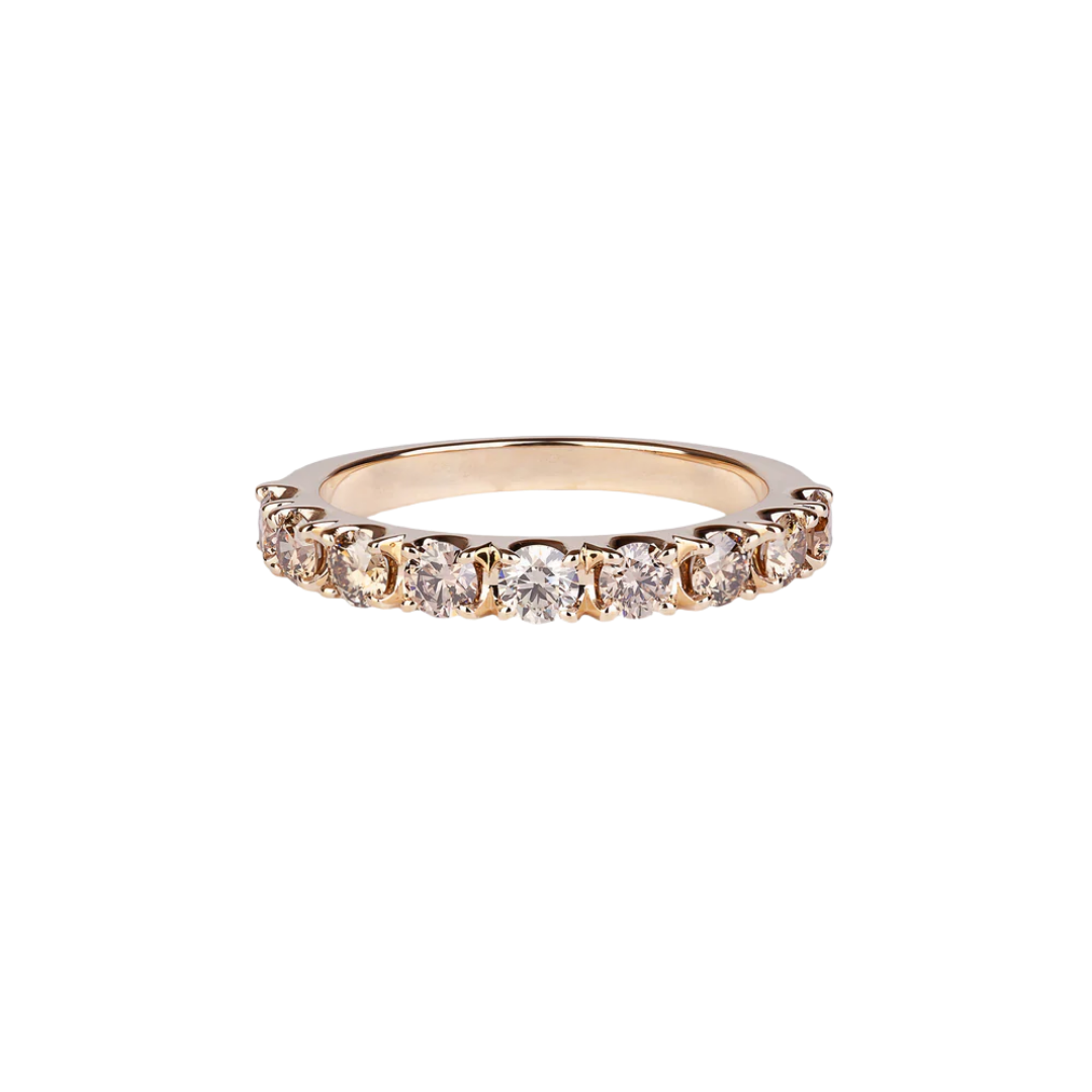 Złota obrączka Eternity z brylantami 3 mm