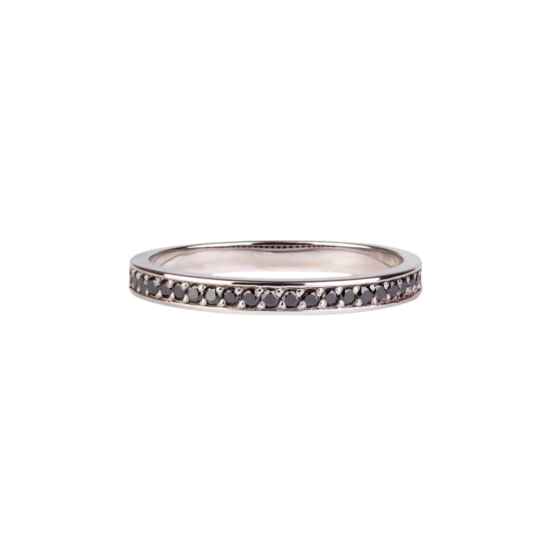 Eternity Gold Ring with Black Diamonds