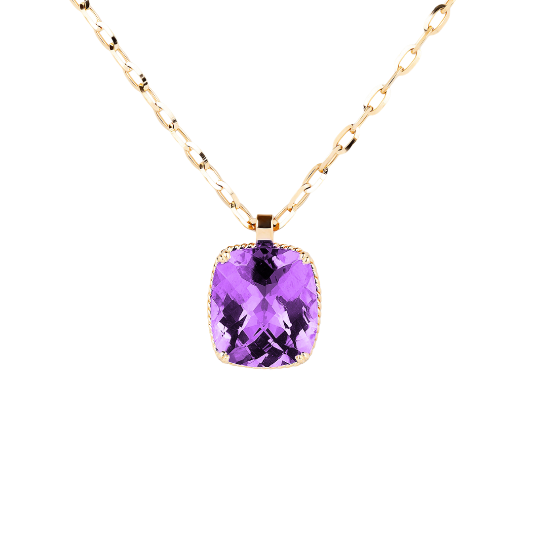 Dolce Vita Gold Pendant with Dark Amethyst