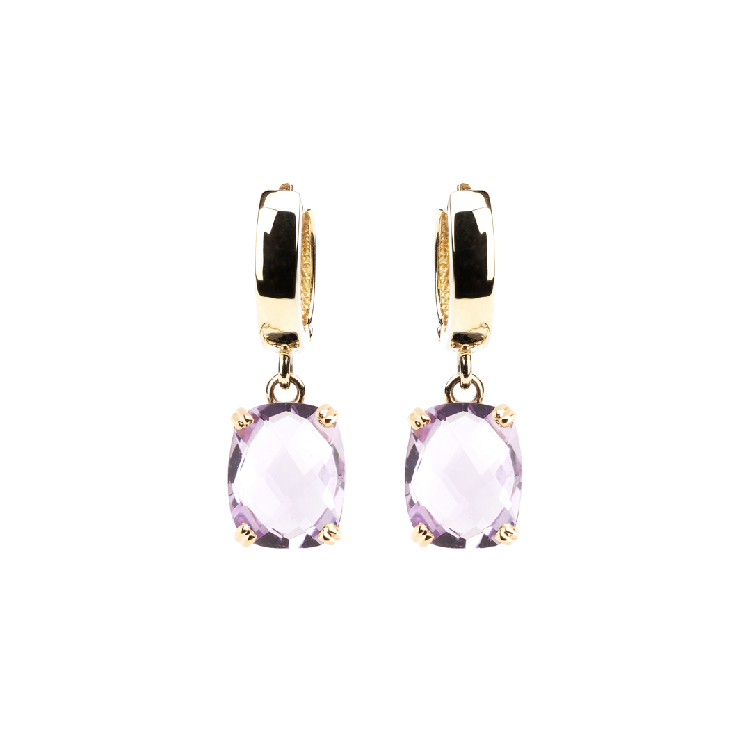 Dolce Vita gold earrings with pink amethyst
