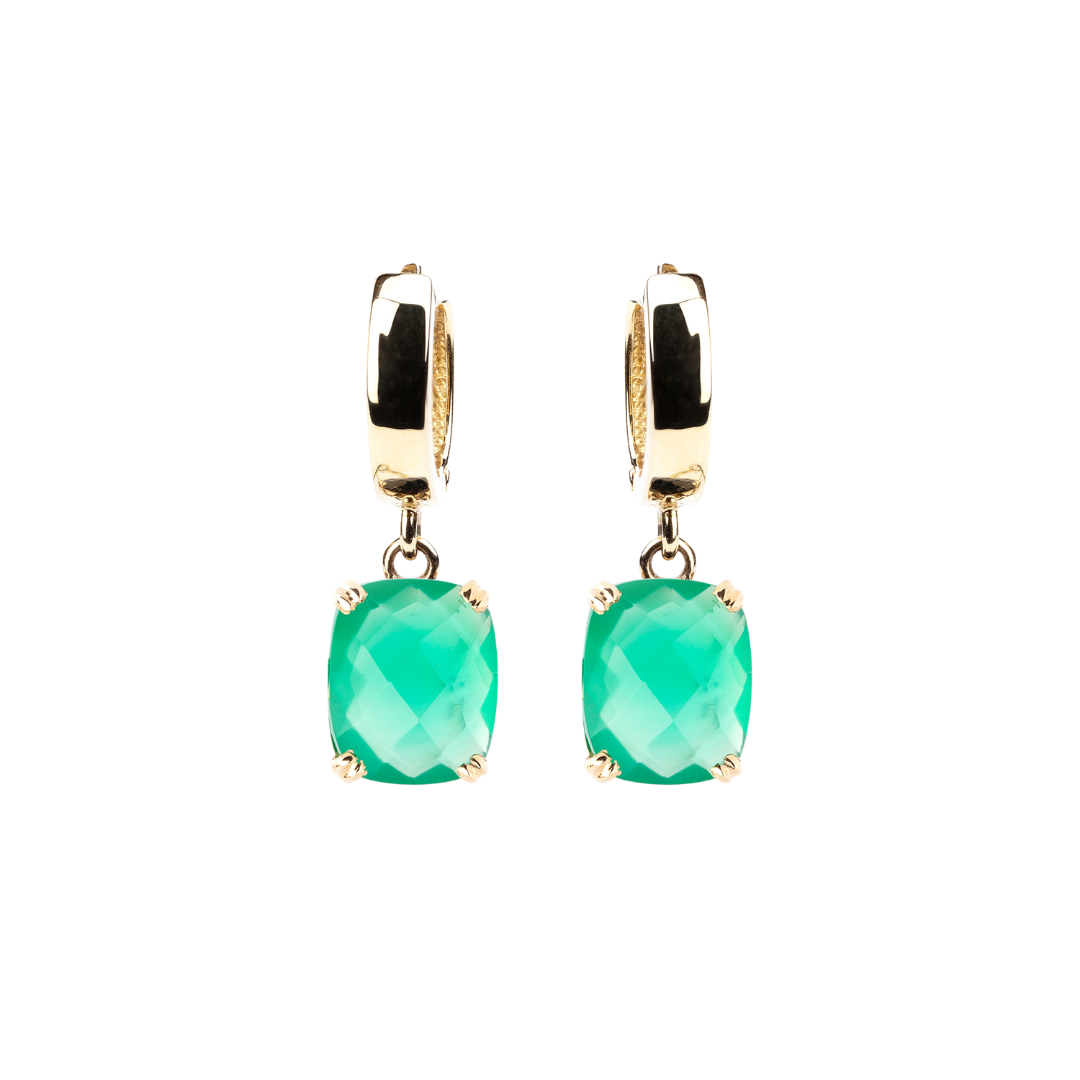 Dolce Vita Gold Earrings with Green Onyx