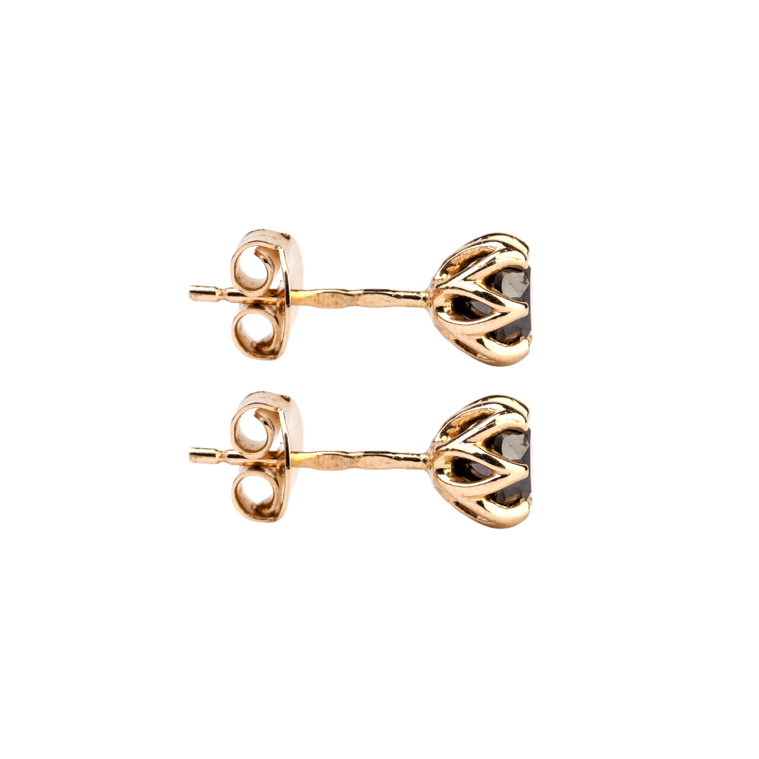 Złote kolczyki Syncret Classy z diamentami 1 ct