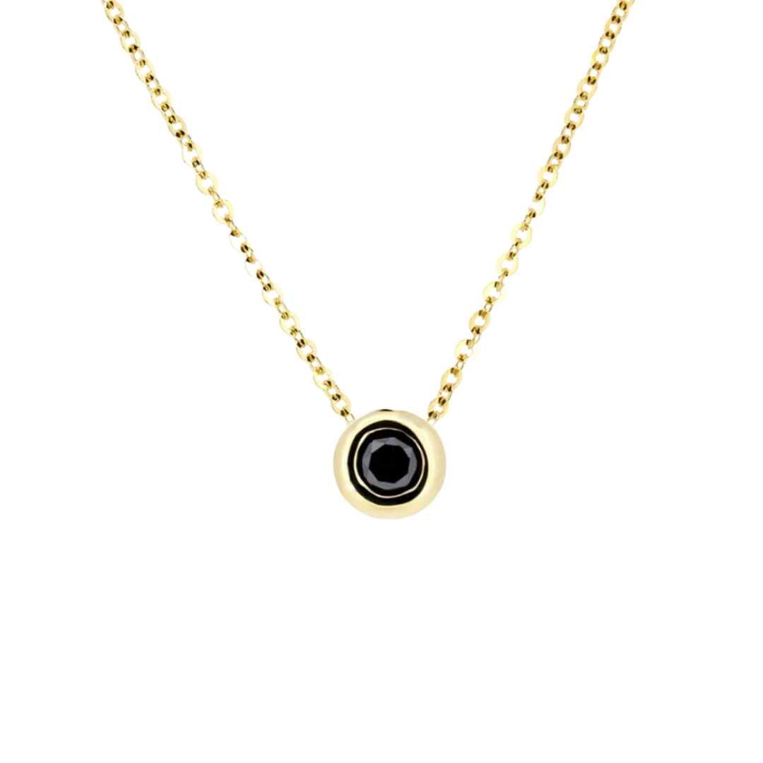 Minimal Gold Necklace with a Bezel-Set Diamond