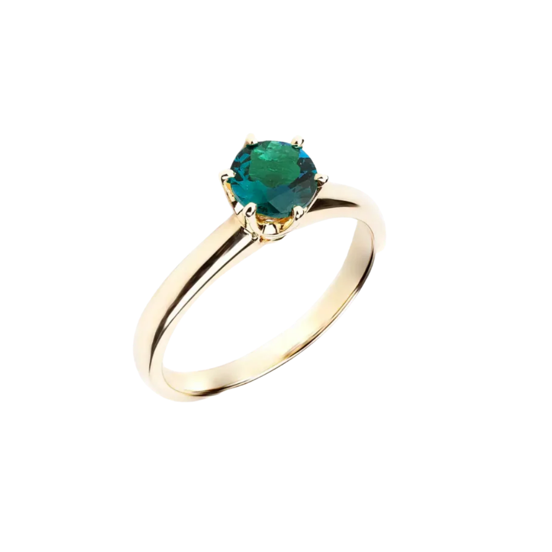 Gold engagement ring with tourmaline