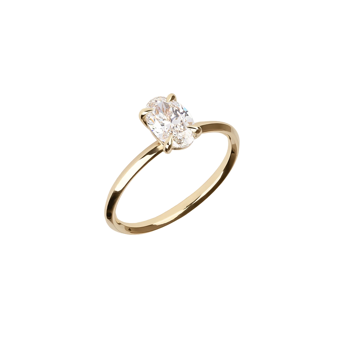 Gold Oval Diamond Engagement Ring