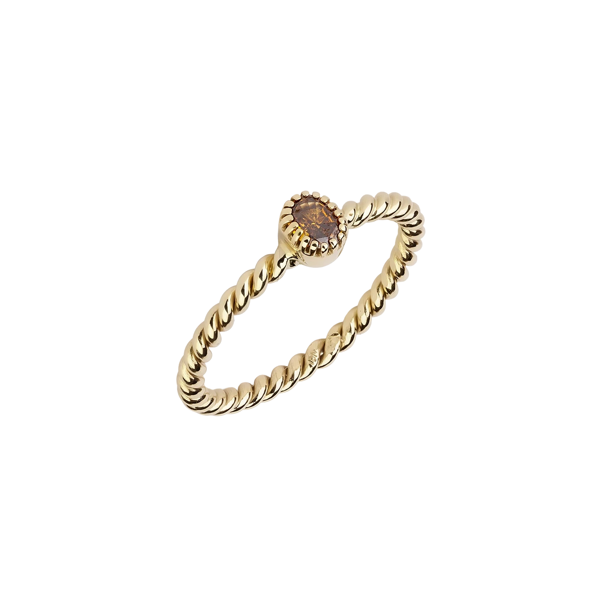 Gold spiral ring with colorful gemstone