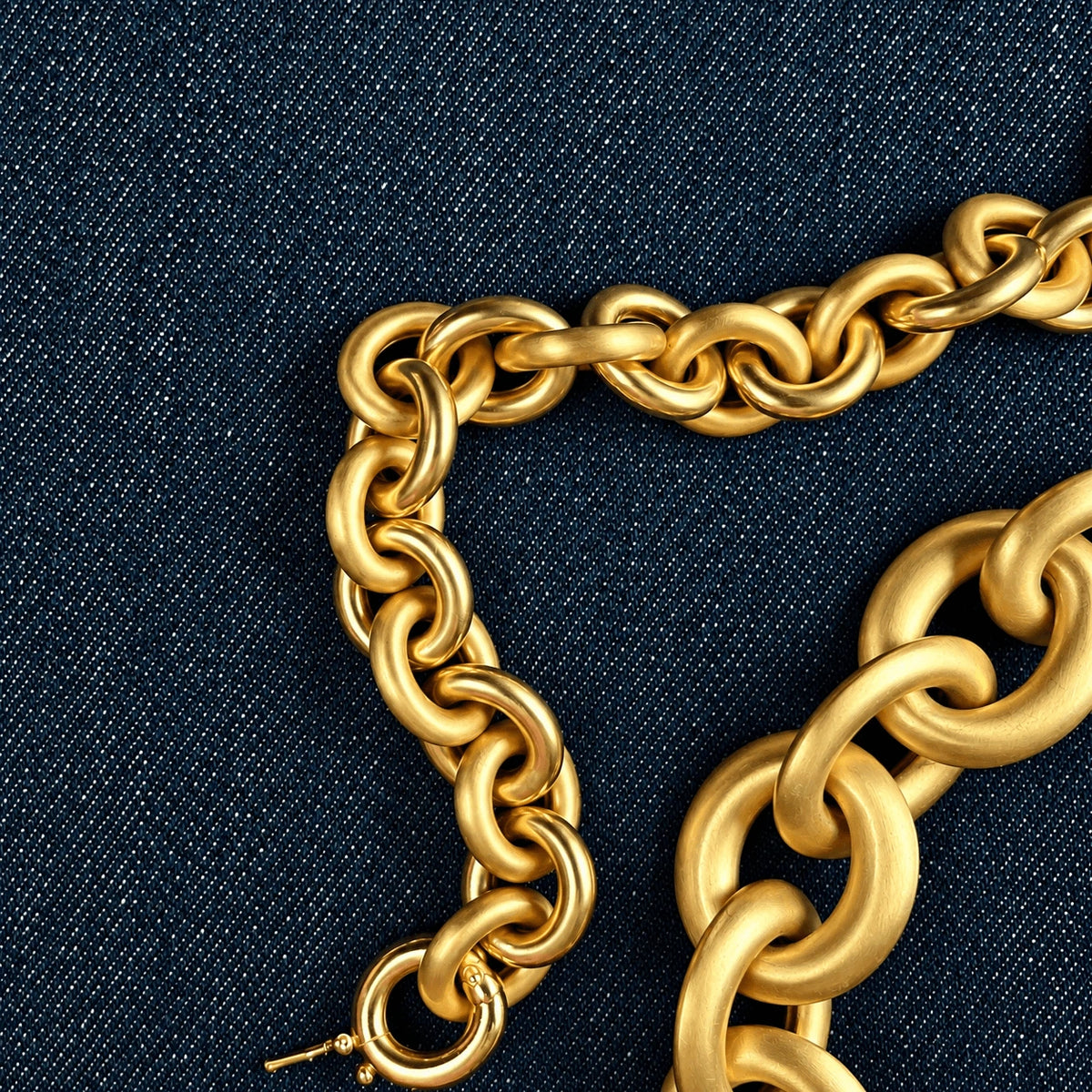 Złocona bransoleta Maxi Just Gold z satynowymi ogniwami