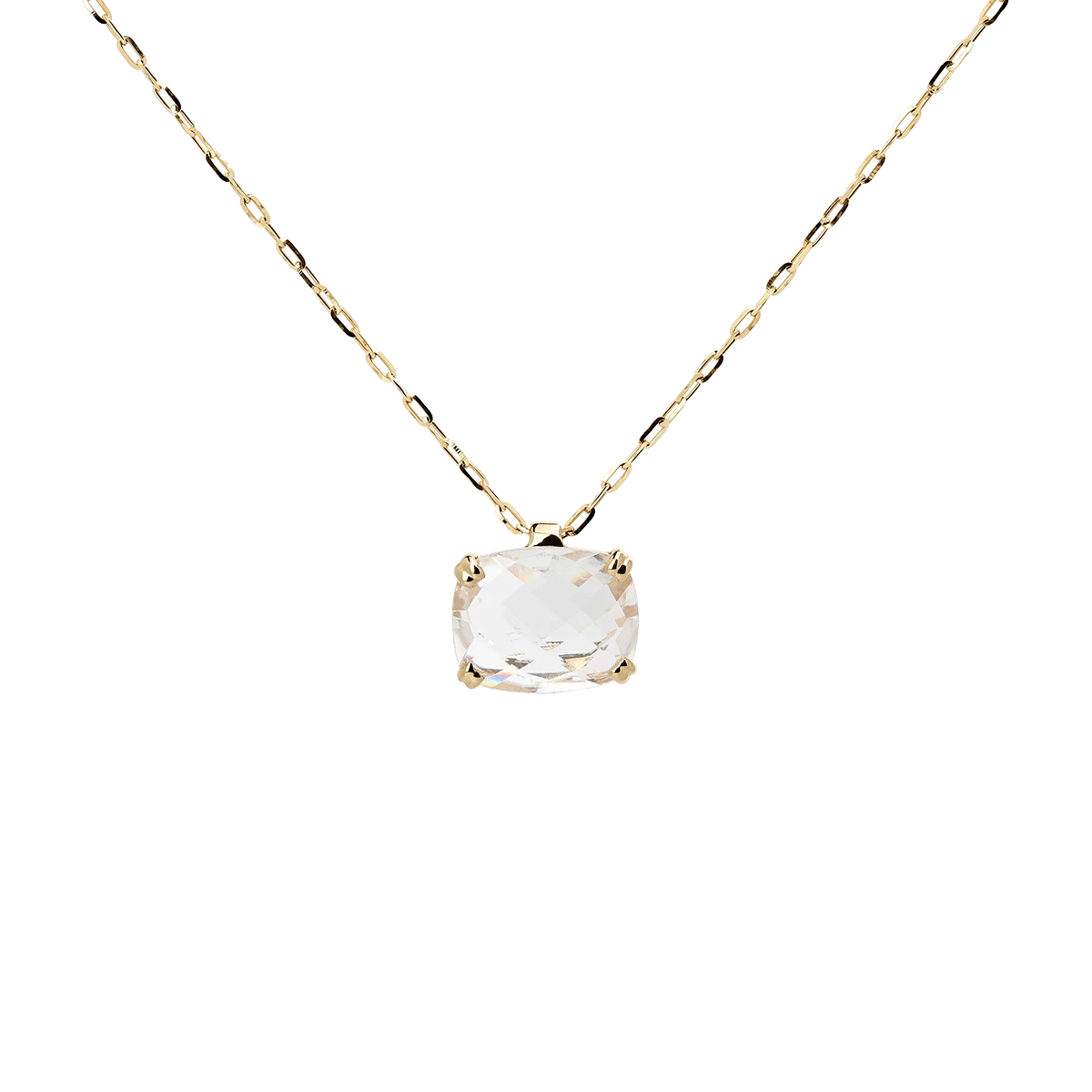 Dolce Vita Mini Gold Necklace with Rock Crystal