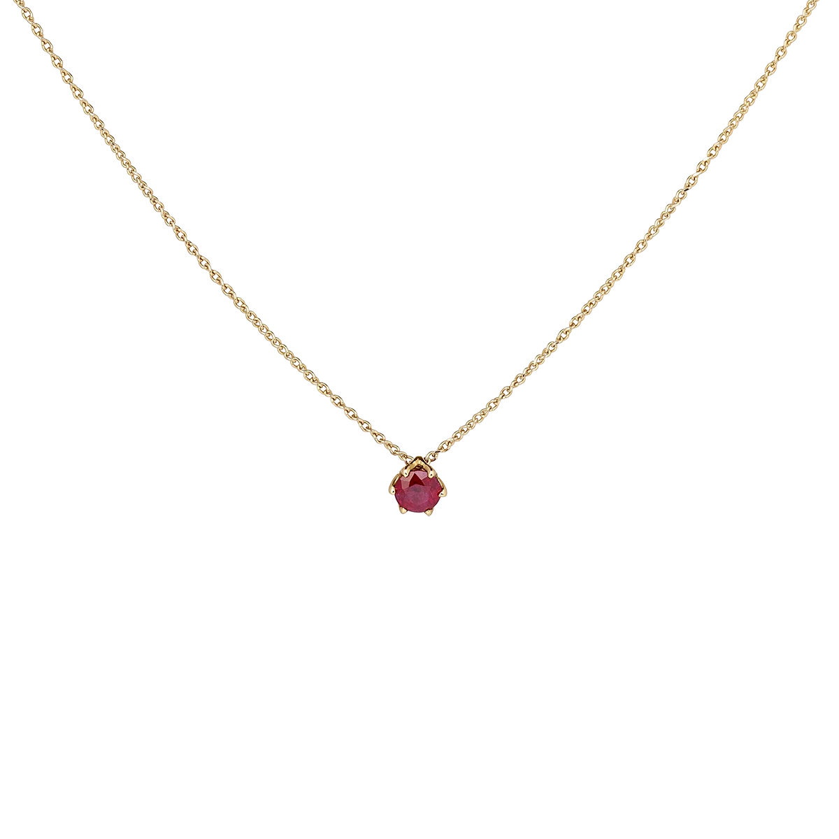 Golden Syncret Classy necklace with ruby