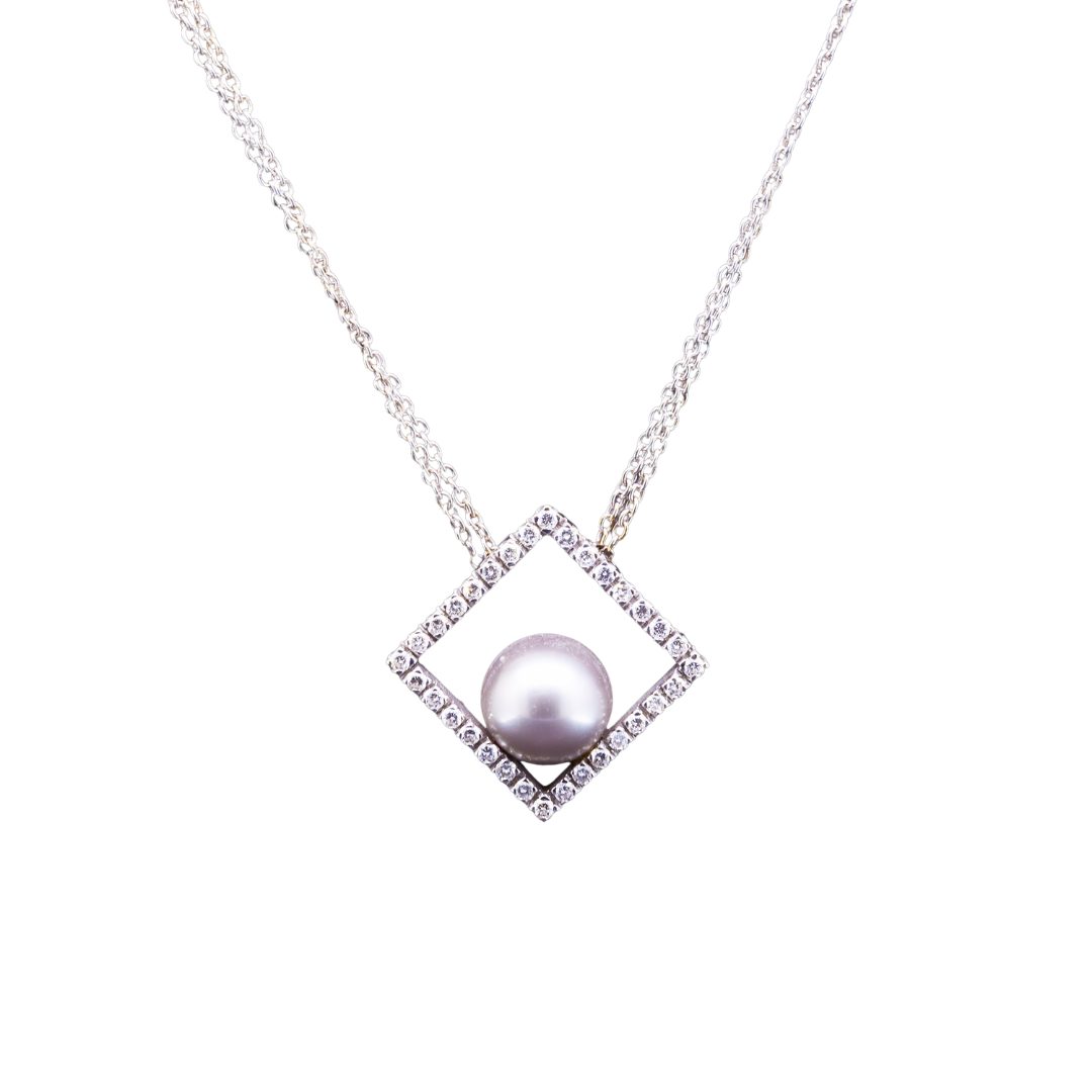 Tahitian Pearl and Diamond Gold Necklace, Damiani