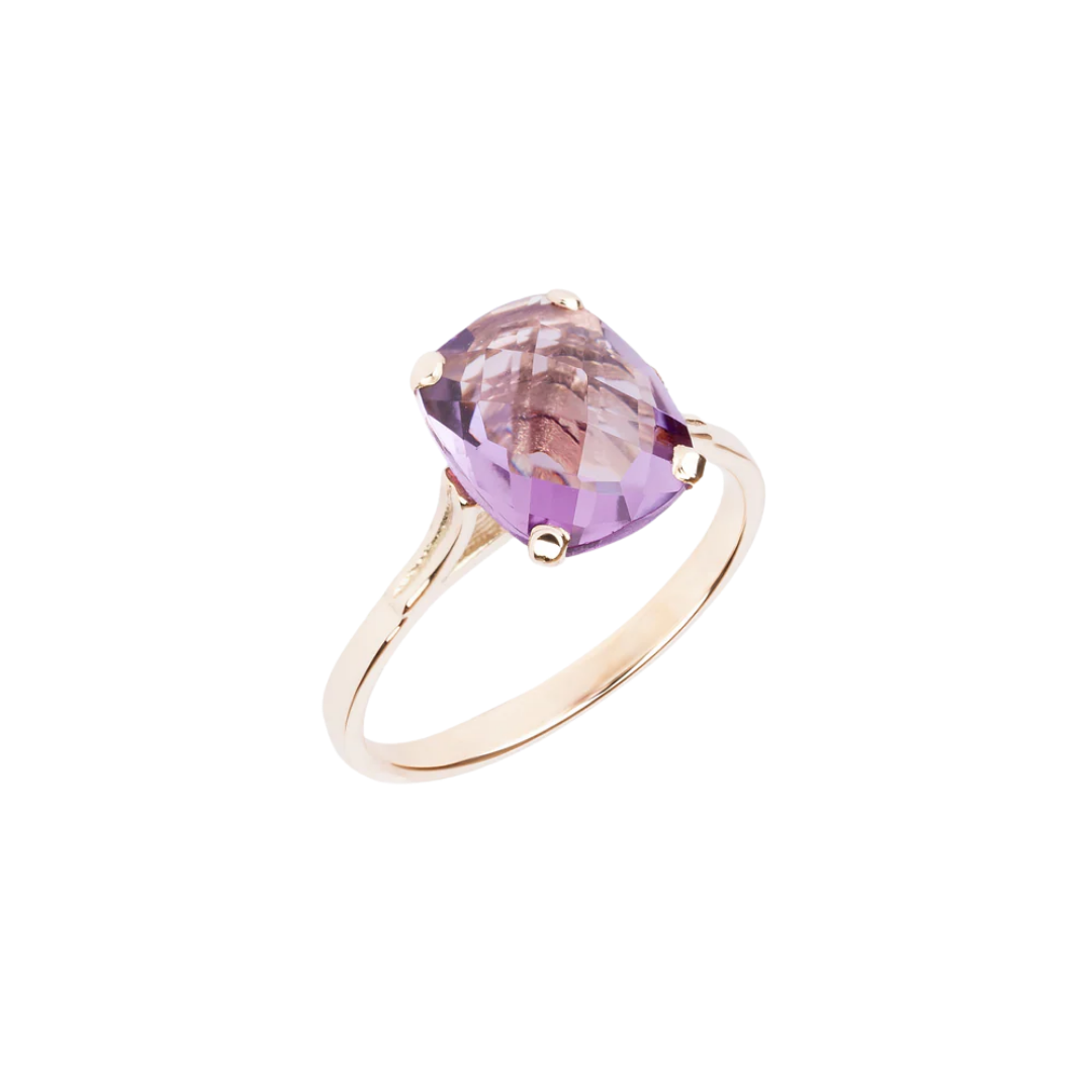 Dolce Vita Mini Gold Ring with Amethyst Medium