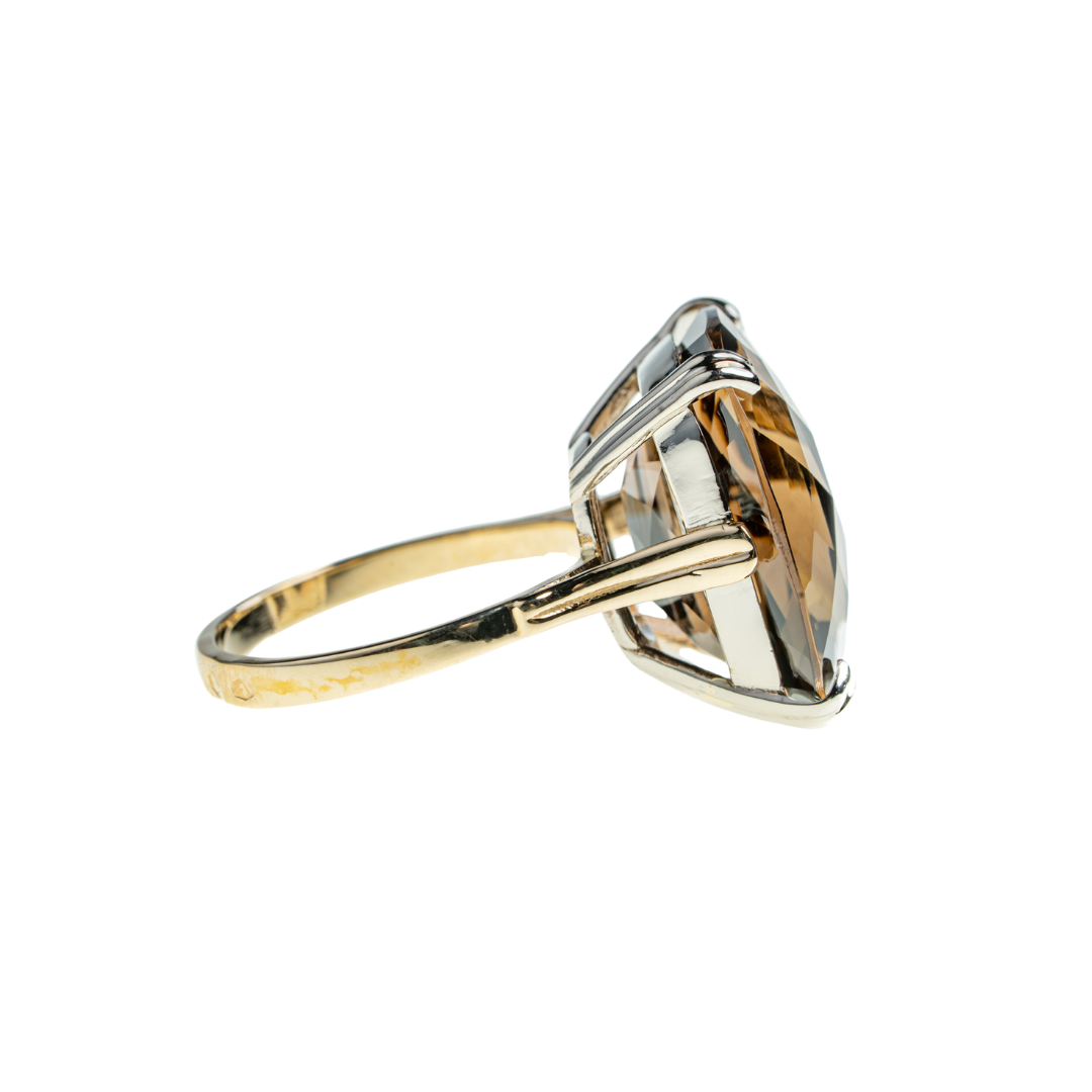Dolce Vita gold ring with smoky quartz