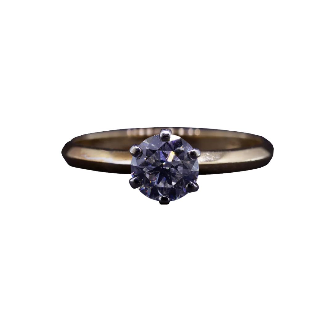 Syncret Classy Yellow Gold Engagement Ring with a 0.90 ct GIA Diamond
