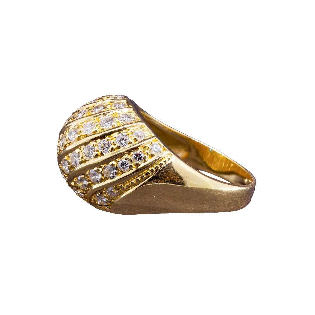 Gold Bubble Ring with diamonds, Modern Vintage