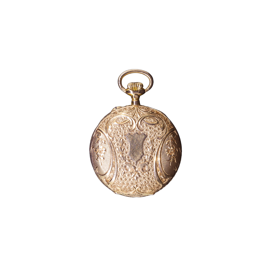 Złoty zegarek kieszonkowy z 1880-1934 r., Swiss Made