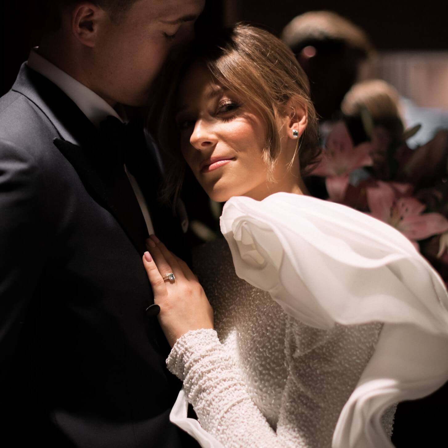 Gold ring with diamonds and aquamarine