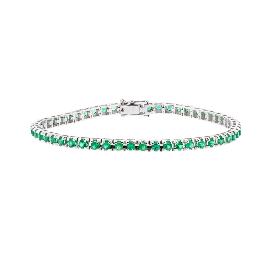 Gold tennis bracelet with colourful stones