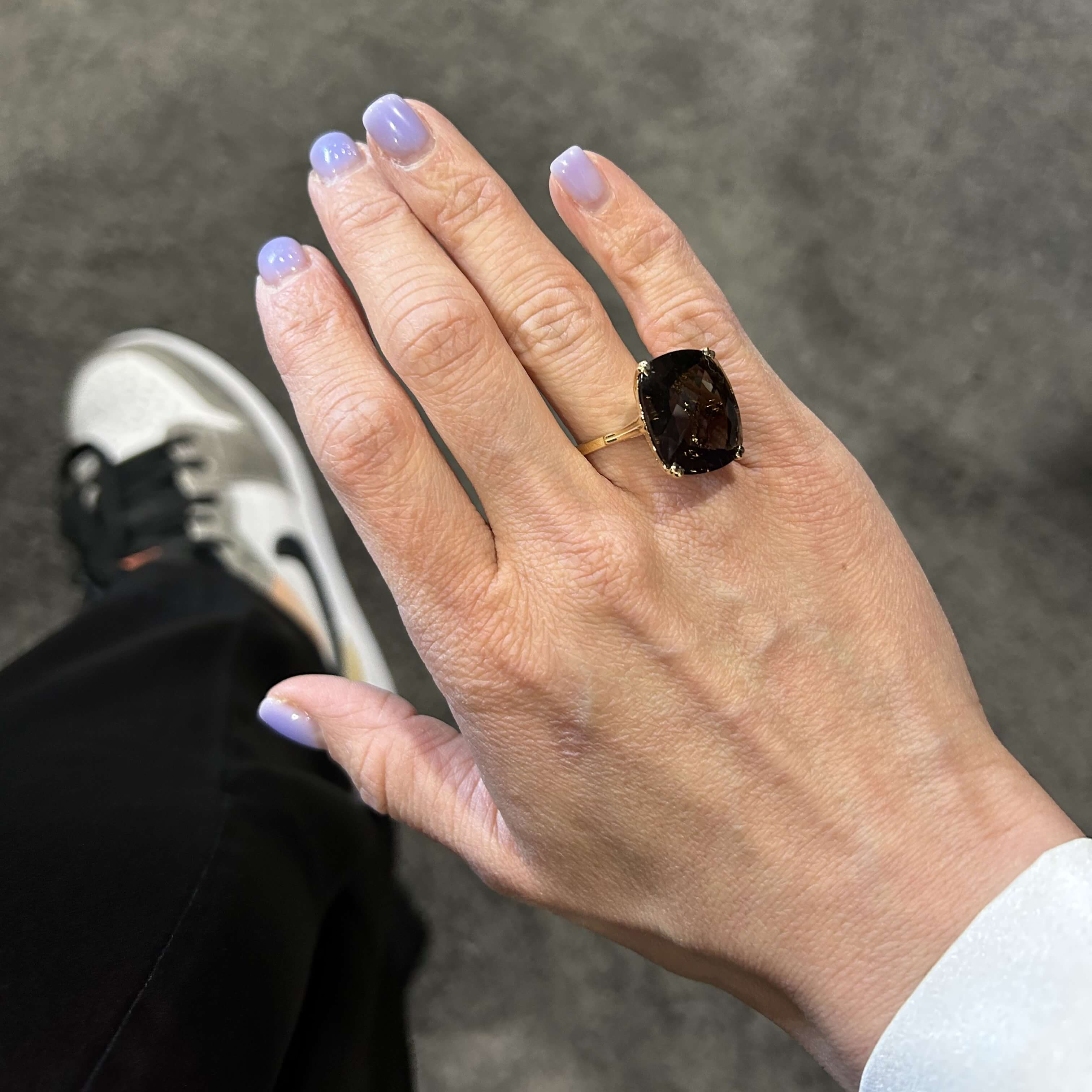 Dolce Vita gold ring with smoky quartz