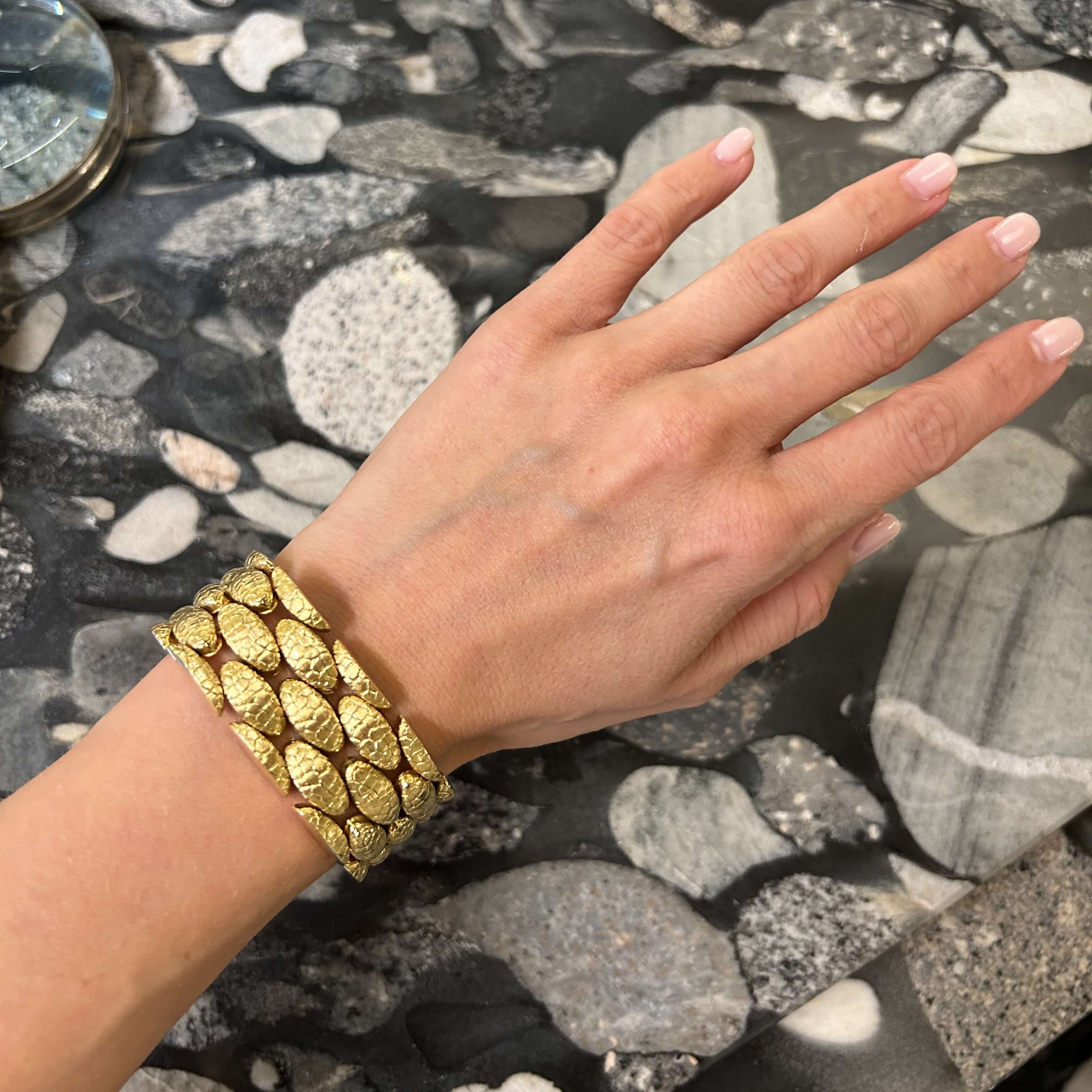 Złota modułowa bransoleta Brevet, Vintage, Włochy