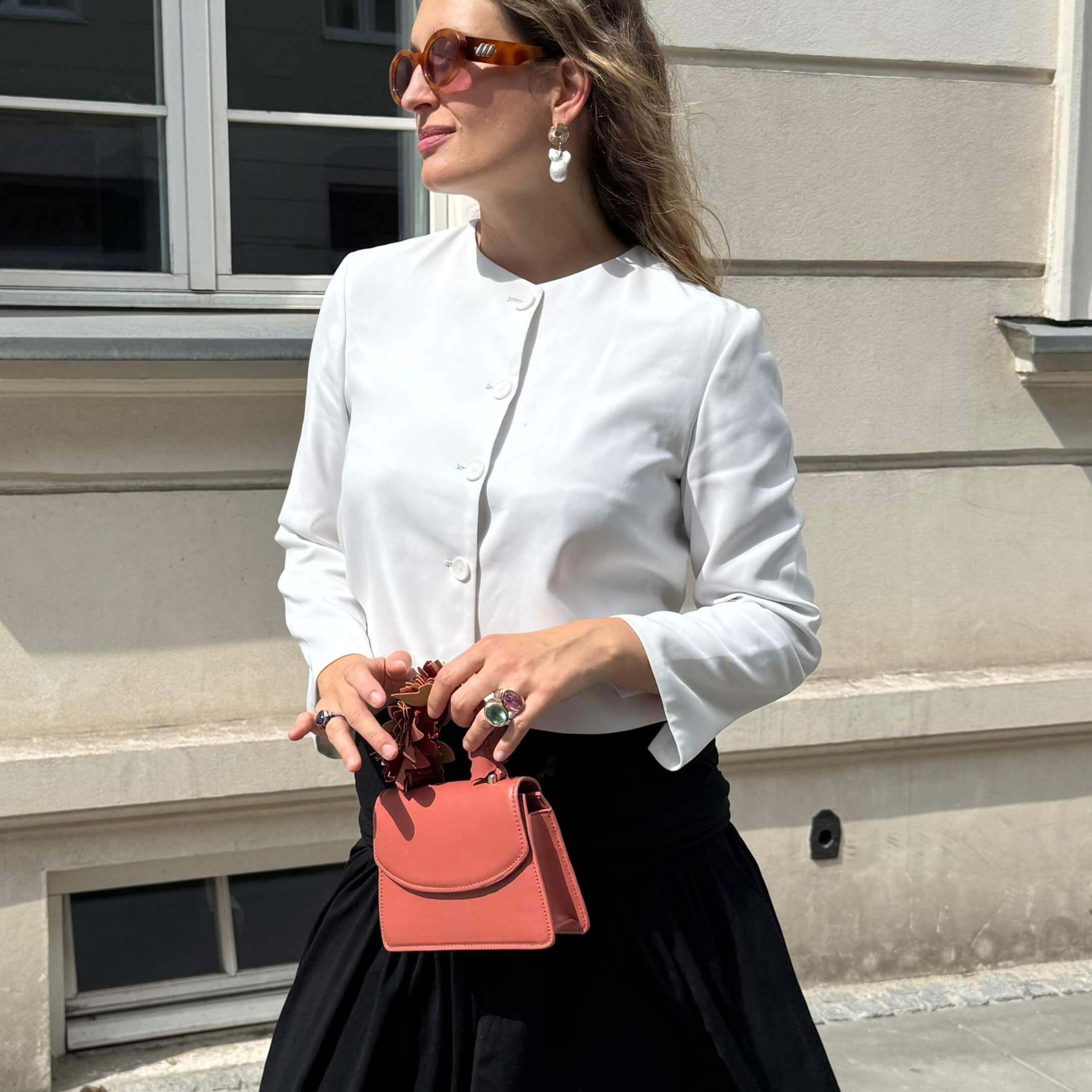 Sygnet z różowym turmalinem, Złoto 24K, Srebro