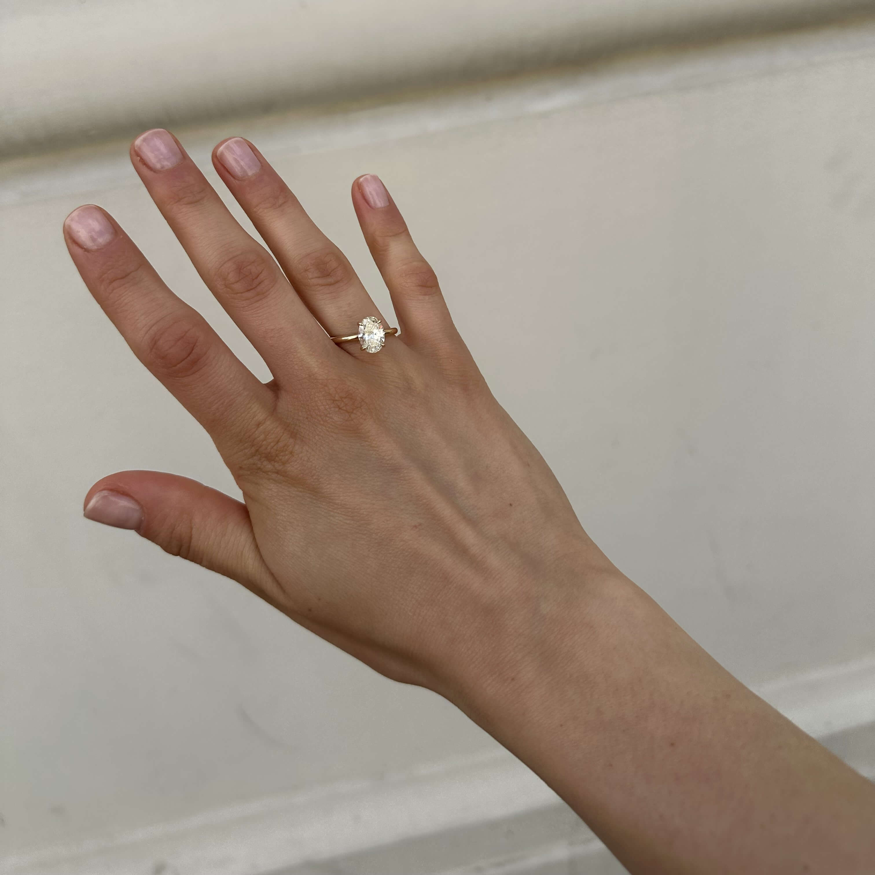 Gold Oval Diamond Engagement Ring