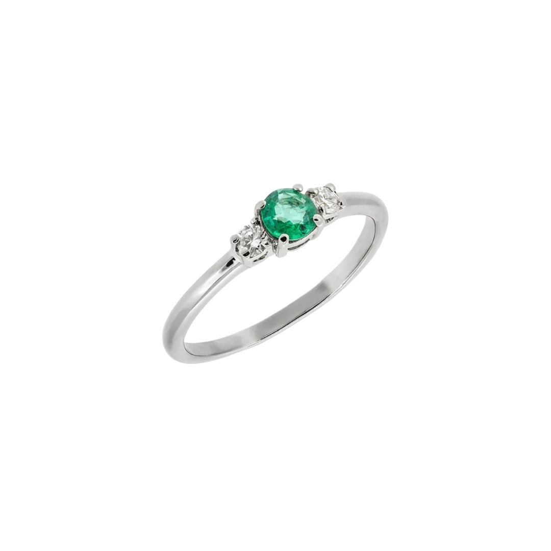 Gold three-stone engagement ring - Trinity
