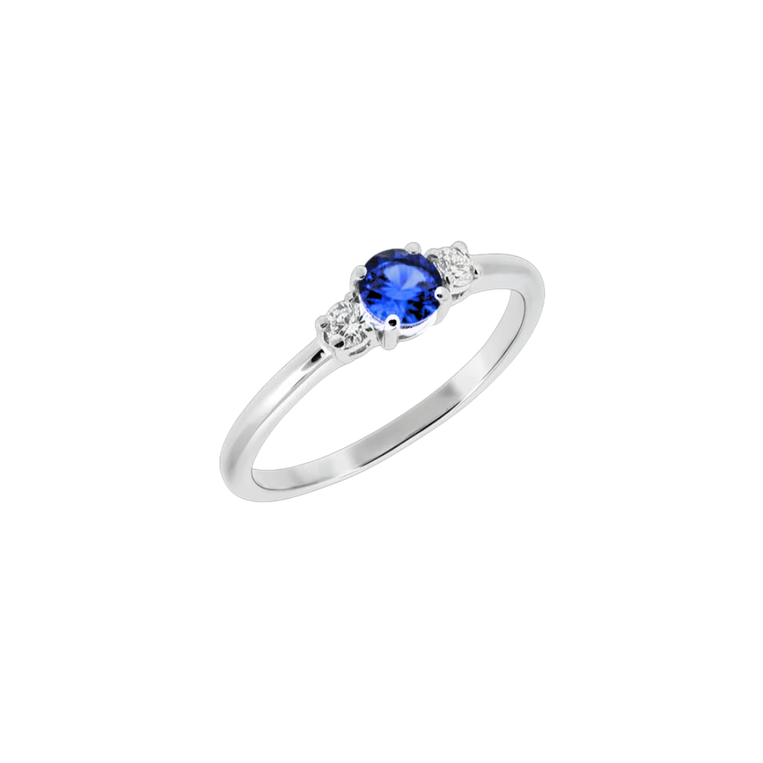 Gold three-stone engagement ring - Trinity