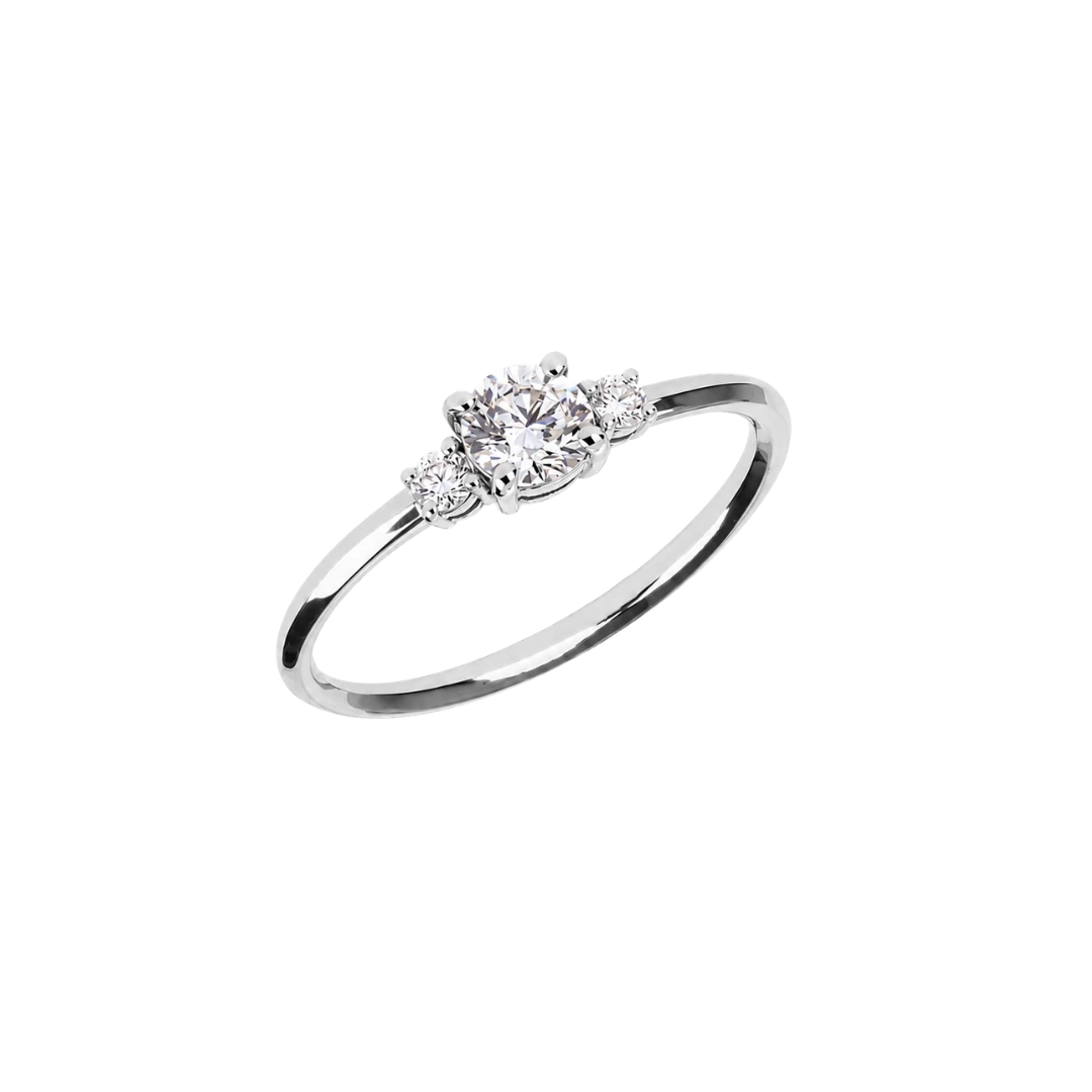 Gold three-stone engagement ring - Trinity