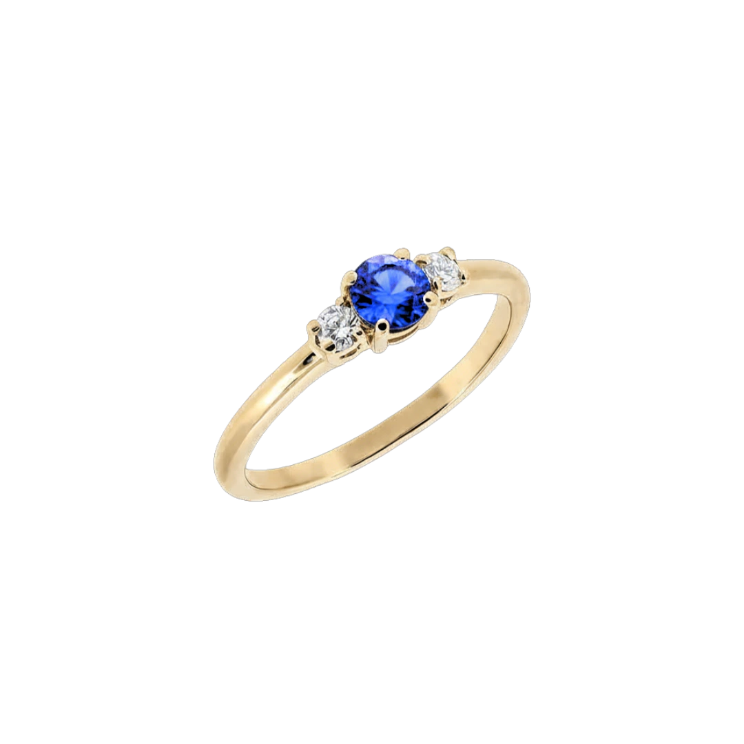 Gold three-stone engagement ring - Trinity