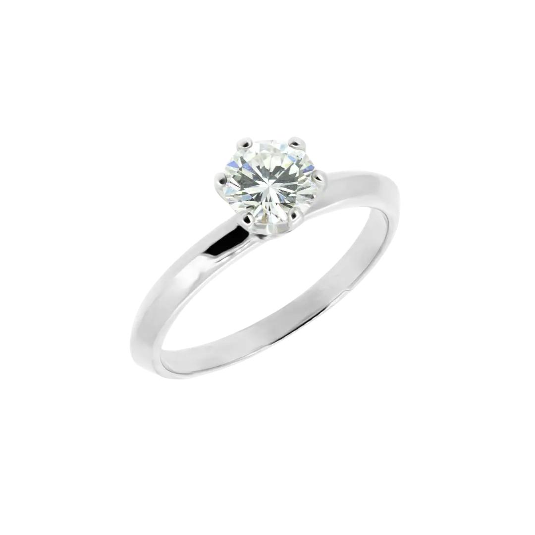 Złoty pierścionek zaręczynowy Syncret Classy Ring z brylantem GIA