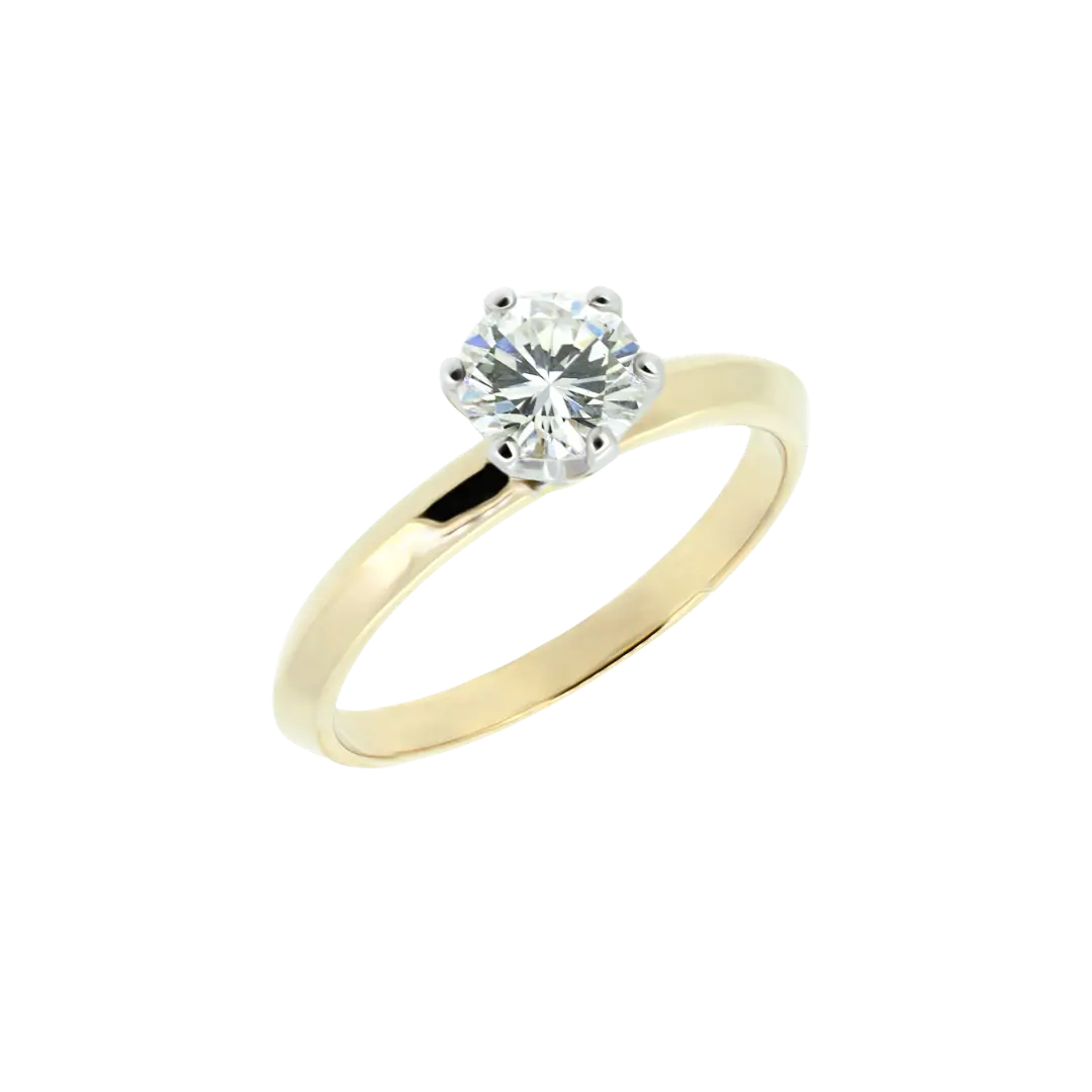 Złoty pierścionek zaręczynowy Syncret Classy Ring z brylantem GIA