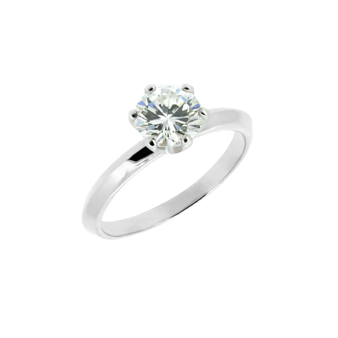 Złoty pierścionek zaręczynowy Syncret Classy Ring z brylantem GIA