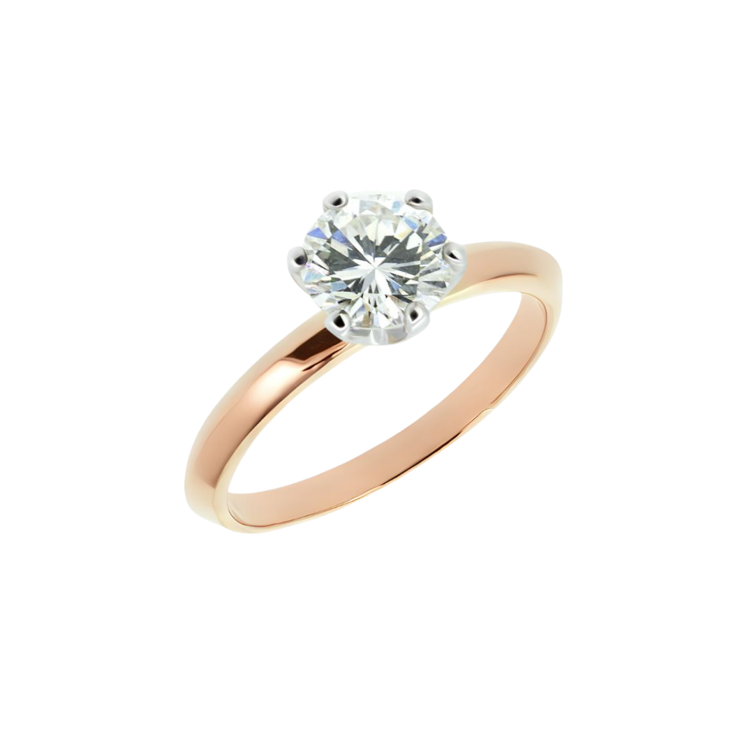 Złoty pierścionek zaręczynowy Syncret Classy Ring z brylantem GIA