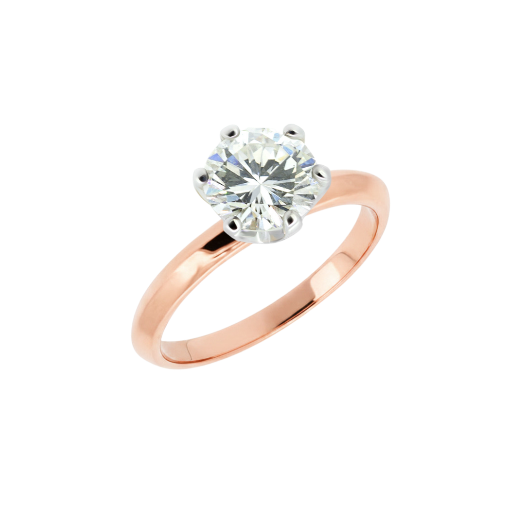 Złoty pierścionek zaręczynowy Syncret Classy Ring z brylantem GIA