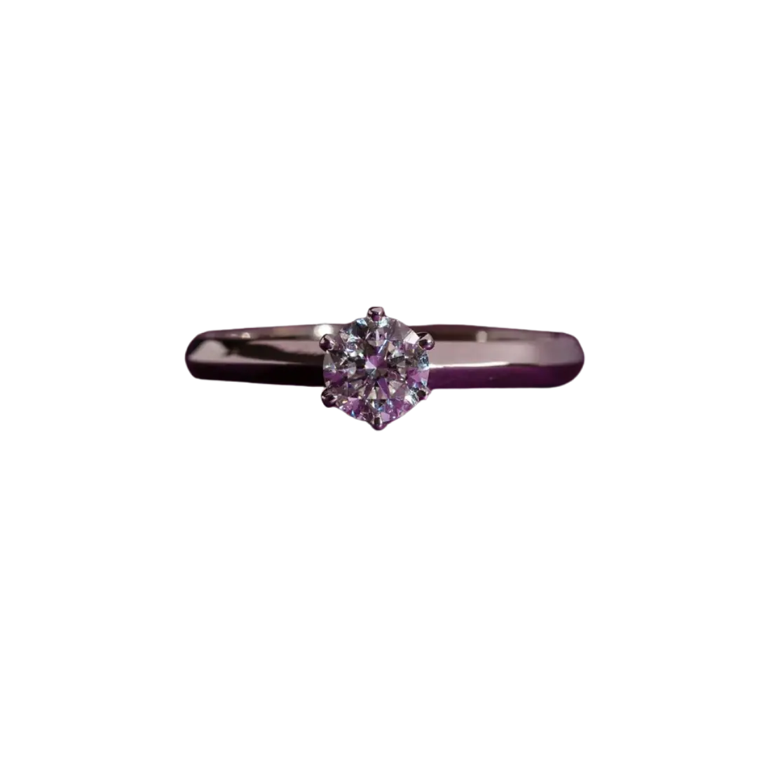 Złoty pierścionek Syncret Classy z brylantem 0.50 ct, GIA